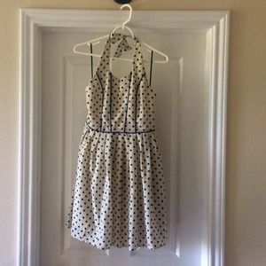 Rhyme LA Polka Dot Halter (side zip), Ivory, Small